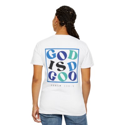 God is Good Scripture T-shirt Blue