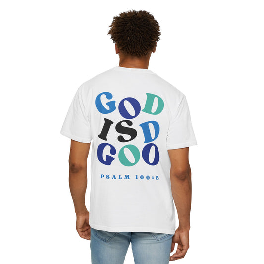 God is Good Scripture T-shirt Blue